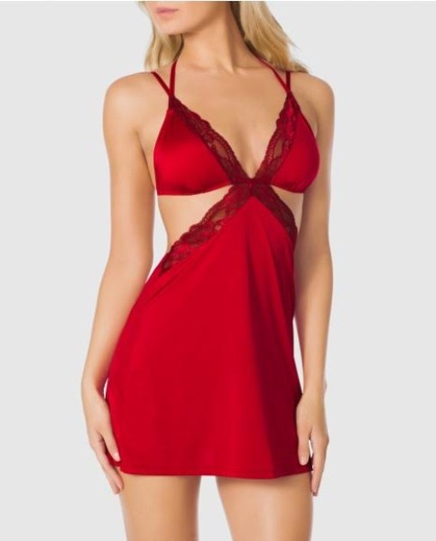 Váy ngủ Lasenza ren đỏ cực hấp dẫn LSW0026